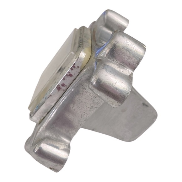 ASHLEIGH MANOR Pewter (or metal) Square Desk Clock - Silver - 4"x4" - Works! - Picture 5 of 8